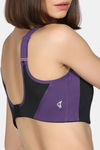Zelocity Medium Impact Quick Dry Sports Bra with Removable Padding - Jet Black — thumbnail 6